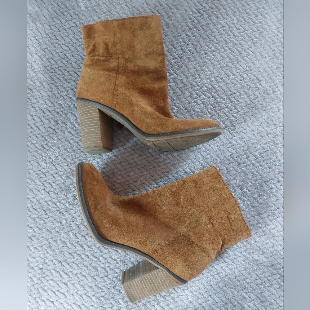 Brown suede boots